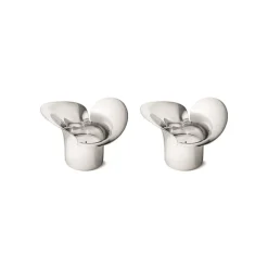 Outlet Georg Jensen Bloom Botanica 2-Pak Fyrfadsstage, Sølv Stål