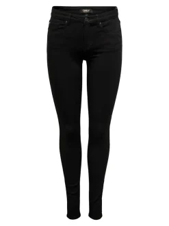 Discount ONLY Blush Mid Skinny Jeans, , XS/L34 Black Denim