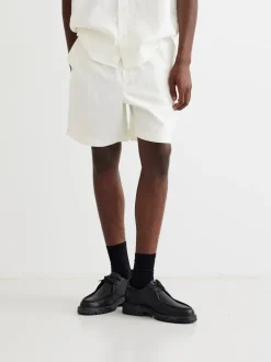 Hot Woodbird Bommy Linen Shorts, , L Off White