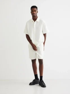 Hot Woodbird Bommy Linen Shorts, , L Off White