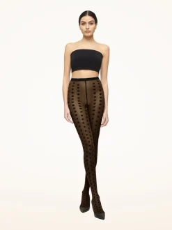Sale Wolford Bonny Dots Strømpebukser, , S Black/Black