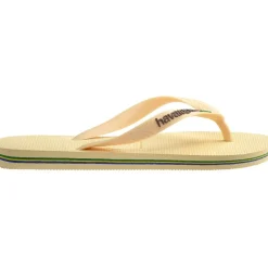 Clearance Havaianas Brazil Logo Sandaler, , 37/38 Buttercream