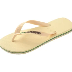 Clearance Havaianas Brazil Logo Sandaler, , 37/38 Buttercream