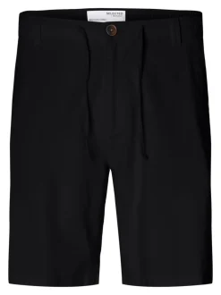 Discount Selected Homme Brody Linen Shorts, , S Black