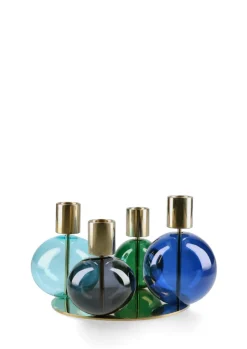 Outlet Holmegaard Bubble Lysestage, Blue/Green/Smoke