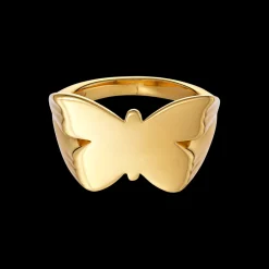 Online Jane Kønig Butterfly Signet Ring, , 56 Guld