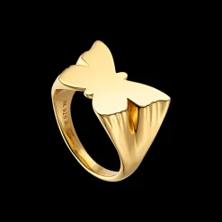Online Jane Kønig Butterfly Signet Ring, , 56 Guld