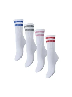 Pieces Cally Stripe 4-pak Strømper, , One size*Dame Strømper