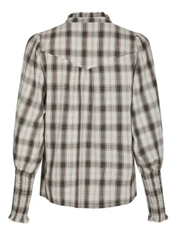 Sale Neo Noir Camisa Big Check Bluse, , 38 Off White