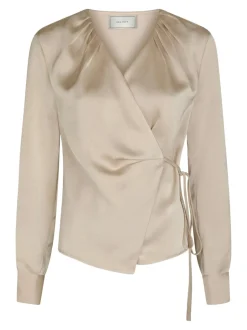 New Neo Noir Caprina Heavy Sateen Bluse, , 36 Champagne