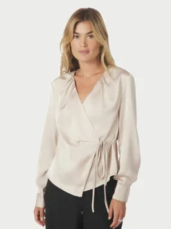 New Neo Noir Caprina Heavy Sateen Bluse, , 36 Champagne