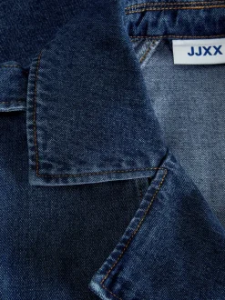 New JJXX Carlie Short Denim Trenchcoat, , L Medium Blue Denim