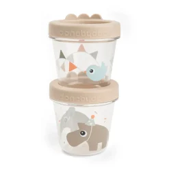 New Done by Deer Celebration 2-pak Babymads Bøtte, Klar/Sand