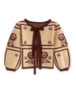 Outlet Fliink Charlotte 2/4 Cardigan, , 110 cm Sandshell/Burgendy