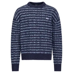 Outlet FOREVERLAST Checkers Striktrøje, , S Dress Blues