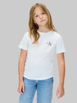 Hot Calvin Klein Chest Monologo T-shirt, , 152 cm Bright White
