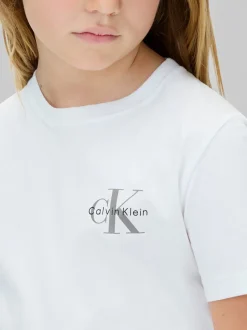 Hot Calvin Klein Chest Monologo T-shirt, , 152 cm Bright White