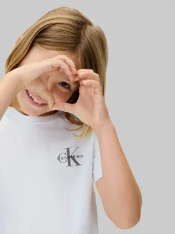 Hot Calvin Klein Chest Monologo T-shirt, , 152 cm Bright White
