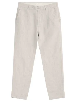 Outlet Knowledge Cotton Apparel Chuck Linen Bukser, , W34/L32 Light Feather Gray