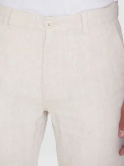 Outlet Knowledge Cotton Apparel Chuck Linen Bukser, , W34/L32 Light Feather Gray