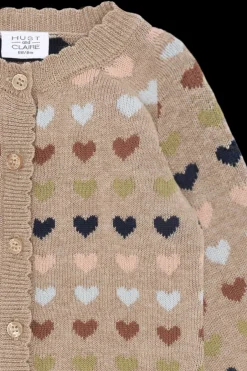 Hust & Claire Cilja Winter Heart Cardigan, , 74 cm*Børn Cardigans