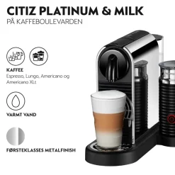 Hot Nespresso Citiz Platinum&Milk Kaffemaskine, Steel