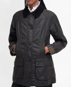 Clearance Barbour Classic Beadnell Wax Jakke, , 38 Olive