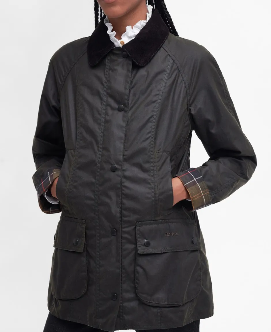 Clearance Barbour Classic Beadnell Wax Jakke, , 38 Olive