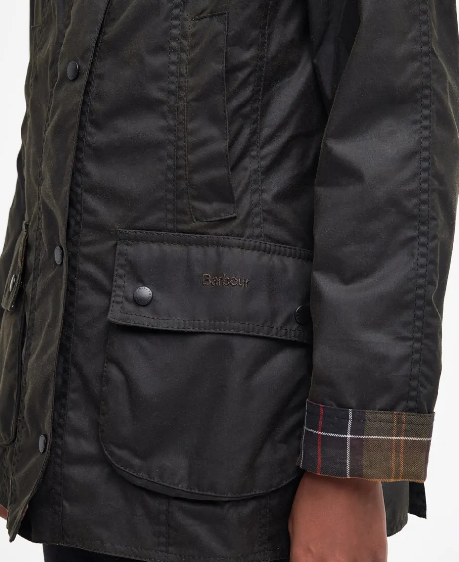Clearance Barbour Classic Beadnell Wax Jakke, , 38 Olive