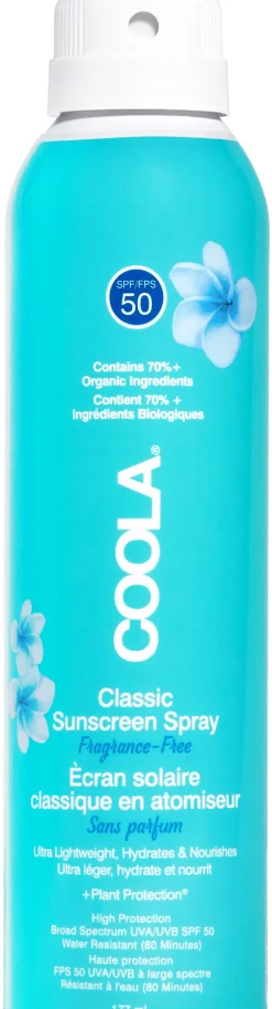 Discount Coola Classic Body Spray Fragrance-Free, SPF 50, 177 ml