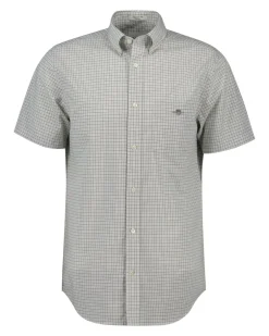 Outlet GANT Classic Poplin Check Skjorte, , XL Juniper Green