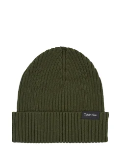 Best Calvin Klein Classic Rib Beanie, , One size Dark Olive