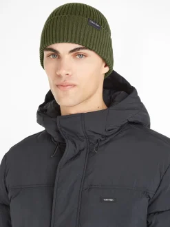 Best Calvin Klein Classic Rib Beanie, , One size Dark Olive