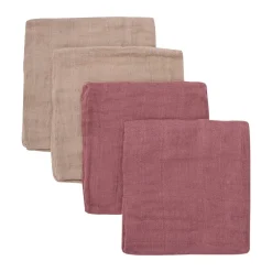 Discount Pippi Cloth Muslin Solid 4-pak Stofbleer, Withered Rose