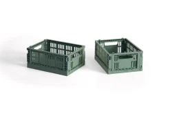 HAY Colour Crate Mini 2-pak Kasse, Sage Green