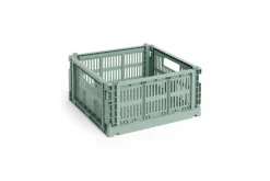 Clearance HAY Colour Crate Square Medium Kasse, Sage Green