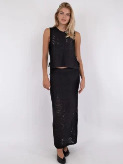Neo Noir Como Crochet Knit Nederdel, , 34*Dame Nederdele