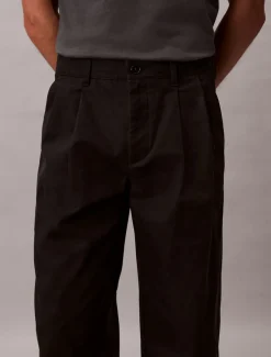 Discount Calvin Klein Cotton Pleated Half Elastic Bukser, , 34 Black