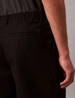 Discount Calvin Klein Cotton Pleated Half Elastic Bukser, , 34 Black