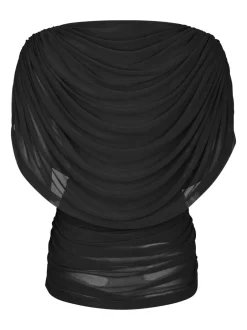 Sale Neo Noir Cottuna Drapy Mesh Top, , 36 Black