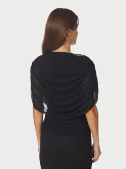 Sale Neo Noir Cottuna Drapy Mesh Top, , 36 Black