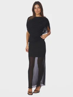 Sale Neo Noir Cottuna Drapy Mesh Top, , 36 Black