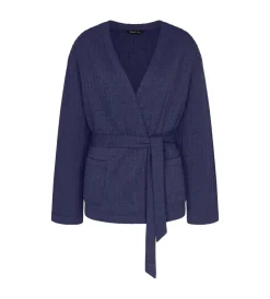 Triumph Cozy Comfort Quilted Robe Bluse, , 44 Blue Dark Combination