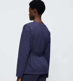 Triumph Cozy Comfort Quilted Robe Bluse, , 44 Blue Dark Combination