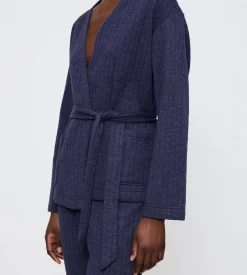 Triumph Cozy Comfort Quilted Robe Bluse, , 44 Blue Dark Combination