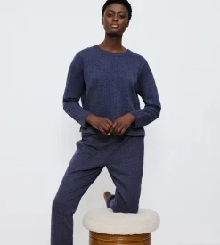 Outlet Triumph Cozy Comfort Quilted Sweater, , 40 Blue Dark Combination