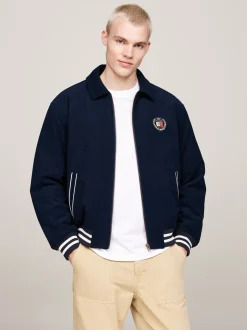 Hot Tommy Jeans Crest Cord Letterman Jakke, , XL Dark Night Navy