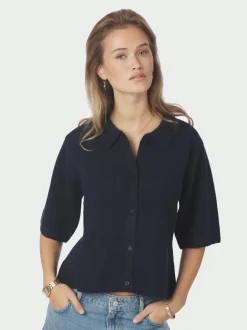 Neo Noir Cunna Knit Bluse, , 38 Navy