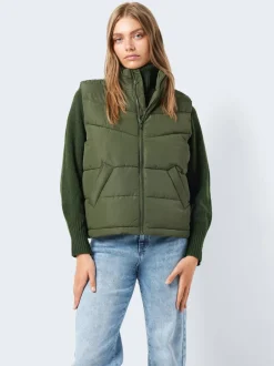 Discount Noisy May Dalcon Vest, , S Kombu Green