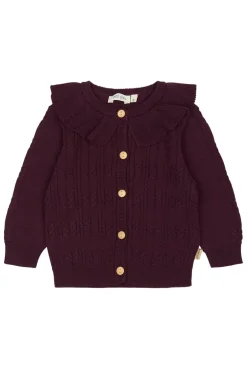 New Petit Piao Dalia Knit Cardigan, , 92 cm Dark Grape